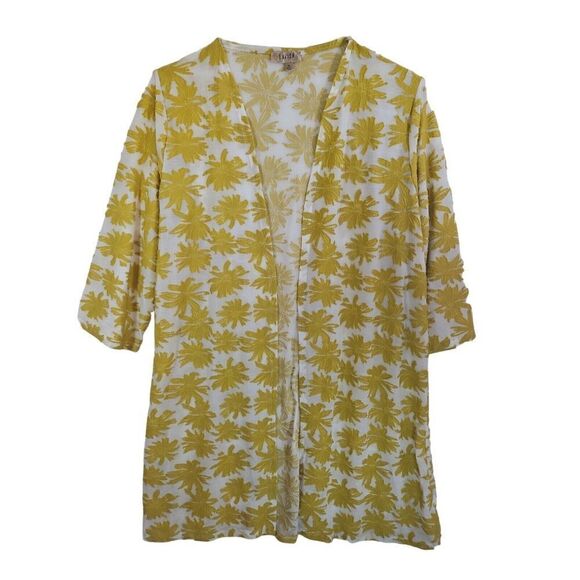 Lavish Bathing Suit  Cover Up Duster Jacket Sheer Floral Size M - Picture 4 of 7